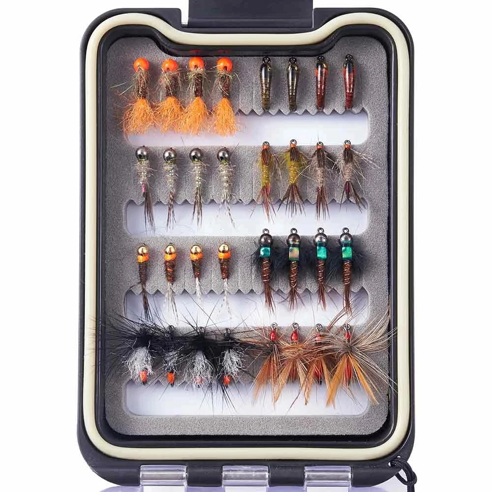 Bassdash 32 Pcs Fly Fishing Barbed Or Barbless Trout Grayling Flies With Waterproof Fly Box
Bassdash 32 Pcs Fly Fishing Barbed Or Barbless Trout Grayling Flies With Waterproof Fly Box