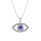 Jiushang sell like hot cakes popular originality personalize silver diamond wedding evil eye pendant necklace