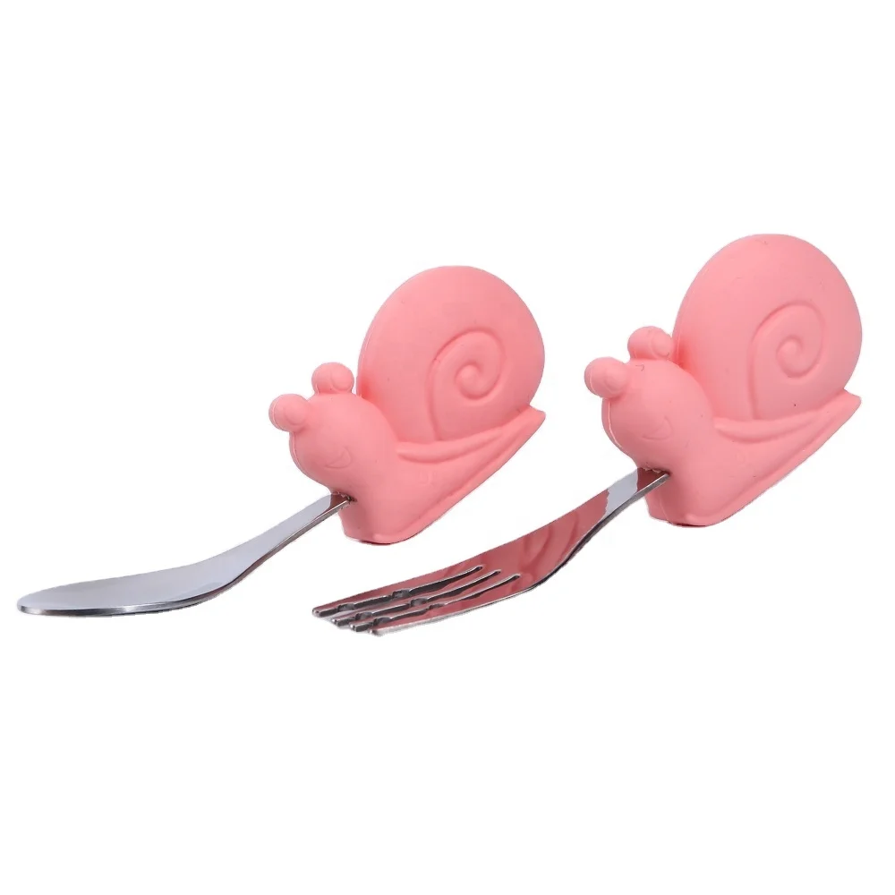 Kids Stainless Steel and Food Grade Silicone Spoon and Fork Set Baby Dishes for Children's Tableware
Kids Stainless Steel and Food Grade Silicone Spoon and Fork Set Baby Dishes for Children's Tableware