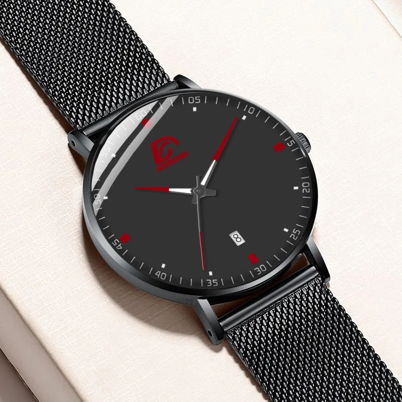 DIJANES Fashion Mens Business Minimalist Black Watches Luxury Ultra Thin Stainless Steel Mesh Belt Quartz Watch reloj hombre
DIJANES Fashion Mens Business Minimalist Black Watches Luxury Ultra Thin Stainless Steel Mesh Belt Quartz Watch reloj hombre