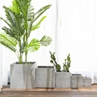 Flower Flowerpot Gray Flowerpot OEM/ODM Square Cement Flower Pot Solid Flower Pot Gray Flowerpot