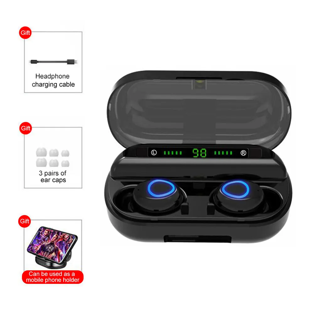 True Wireless Earbuds Waterproof Sports TWS Stereo Bluetooth 5.0 in-ear Earpiece Earphone
True Wireless Earbuds Waterproof Sports TWS Stereo Bluetooth 5.0 in-ear Earpiece Earphone