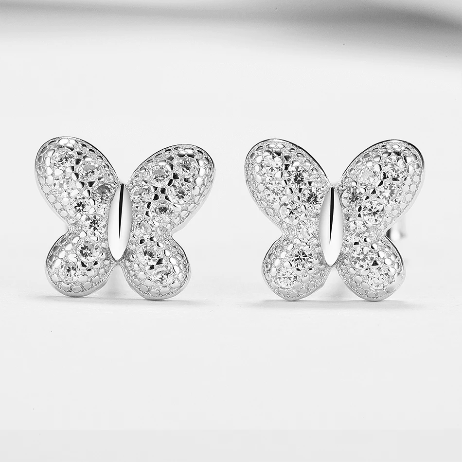 High Quality 100% 925 Sterling Silver Earrings CZ Butterfly Stud Earrings For Women And Girl Jewelry Gift
High Quality 100% 925 Sterling Silver Earrings CZ Butterfly Stud Earrings For Women And Girl Jewelry Gift