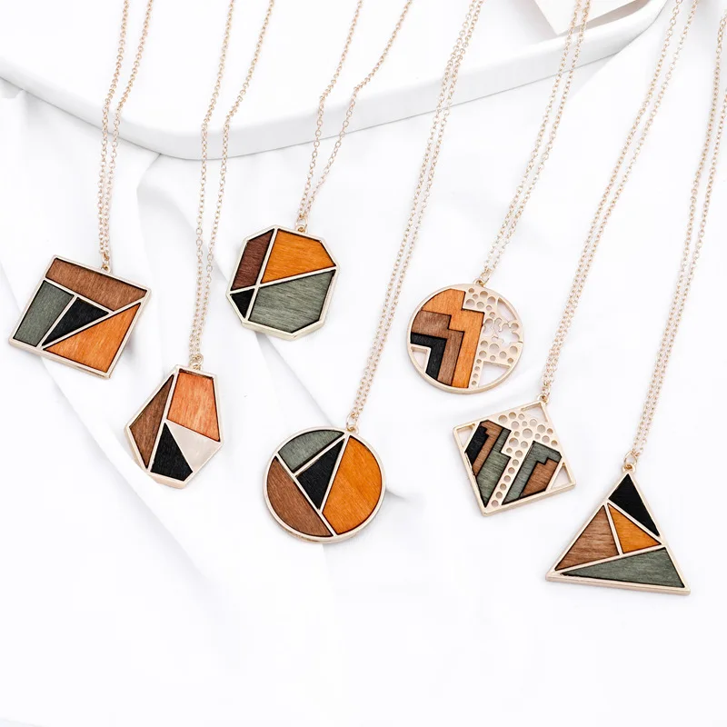 Original design European and American hot selling wooden alloy necklace African style geometric gold plated wood necklace
Original design European and American hot selling wooden alloy necklace African style geometric gold plated wood necklace