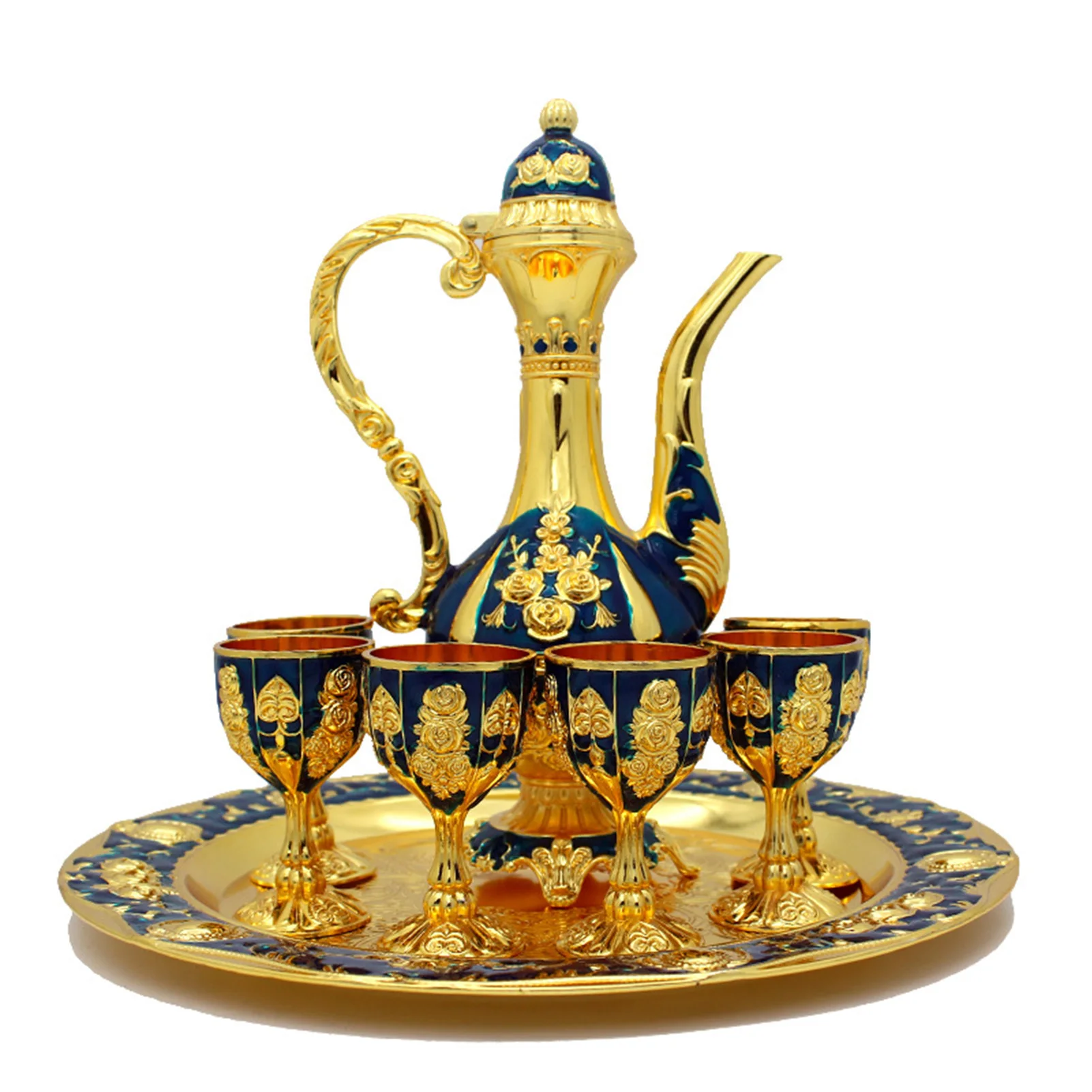 Wine Decanter with Cups And Serving Tray Wine Accessory Gift Set European style small rose pattern creative liquor set
Wine Decanter with Cups And Serving Tray Wine Accessory Gift Set European style small rose pattern creative liquor set