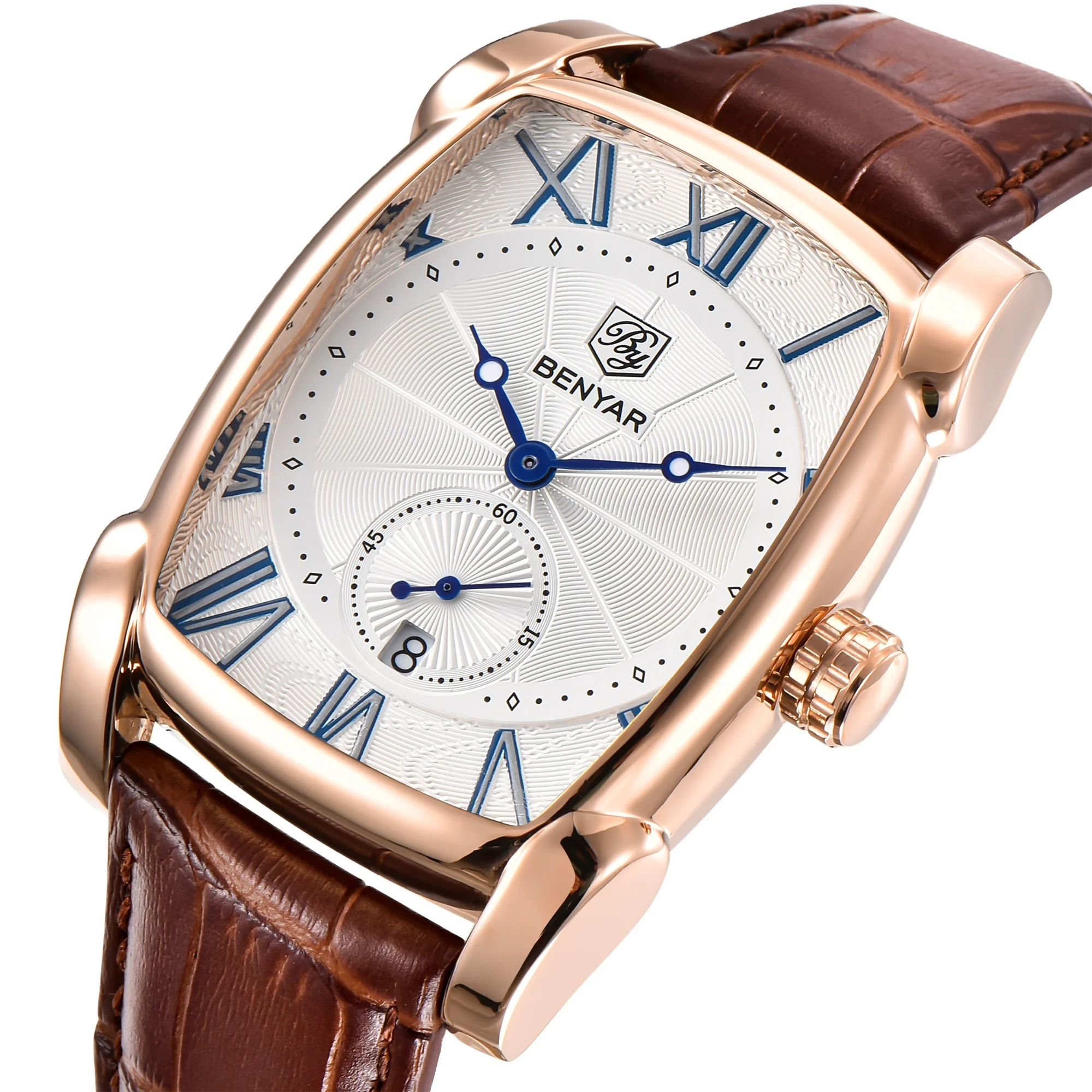 BENYAR Men's Chronograph Fashion Sports Waterproof Leather Strap Luxury Classic Rectangular Case Quartz Watch
BENYAR Men's Chronograph Fashion Sports Waterproof Leather Strap Luxury Classic Rectangular Case Quartz Watch