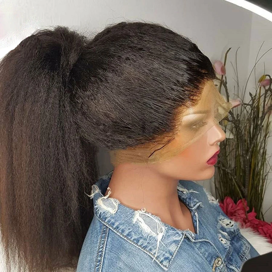 Wholesale Preplucked 100% Brazilian Human Hair Vendor Kinky Straight 13x4 Lace Front Wig
Wholesale Preplucked 100% Brazilian Human Hair Vendor Kinky Straight 13x4 Lace Front Wig
