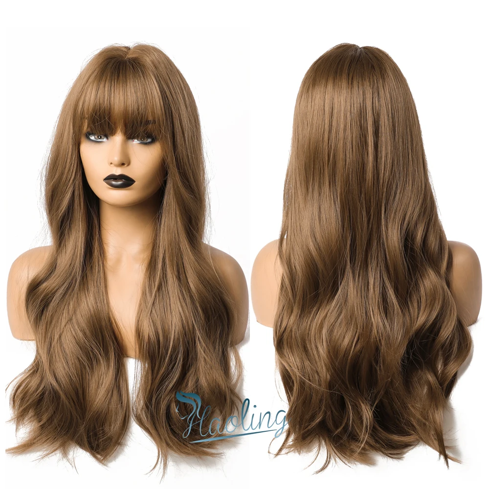 HAOLING Top Supplier Wholesale Custom Dark Brown Synthetic Wigs with Bangs Wig for Women Wigs Synthetic Hair
HAOLING Top Supplier Wholesale Custom Dark Brown Synthetic Wigs with Bangs Wig for Women Wigs Synthetic Hair