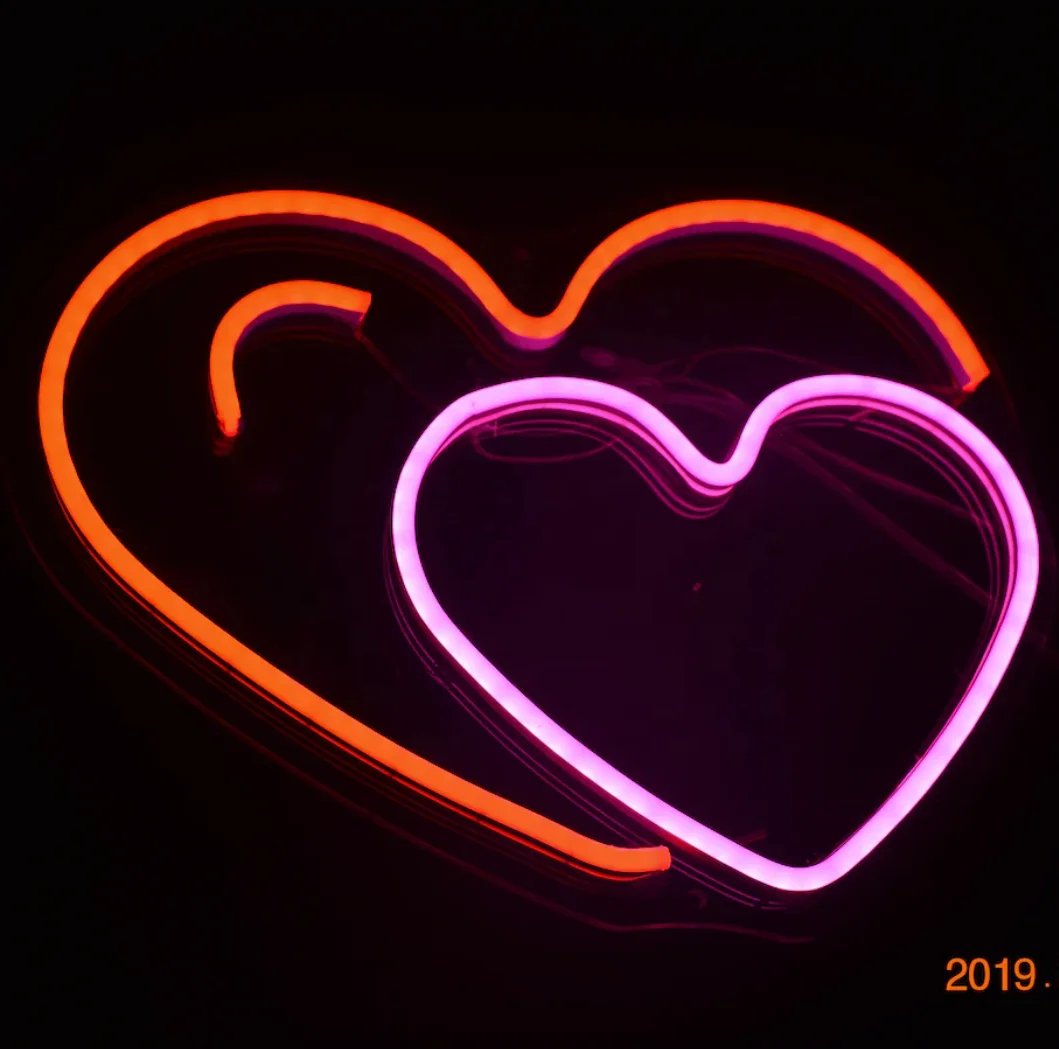 Custom LED neon sign heart shape neon sign light holiday heart shape light up sign for wall decoration
Custom LED neon sign heart shape neon sign light holiday heart shape light up sign for wall decoration