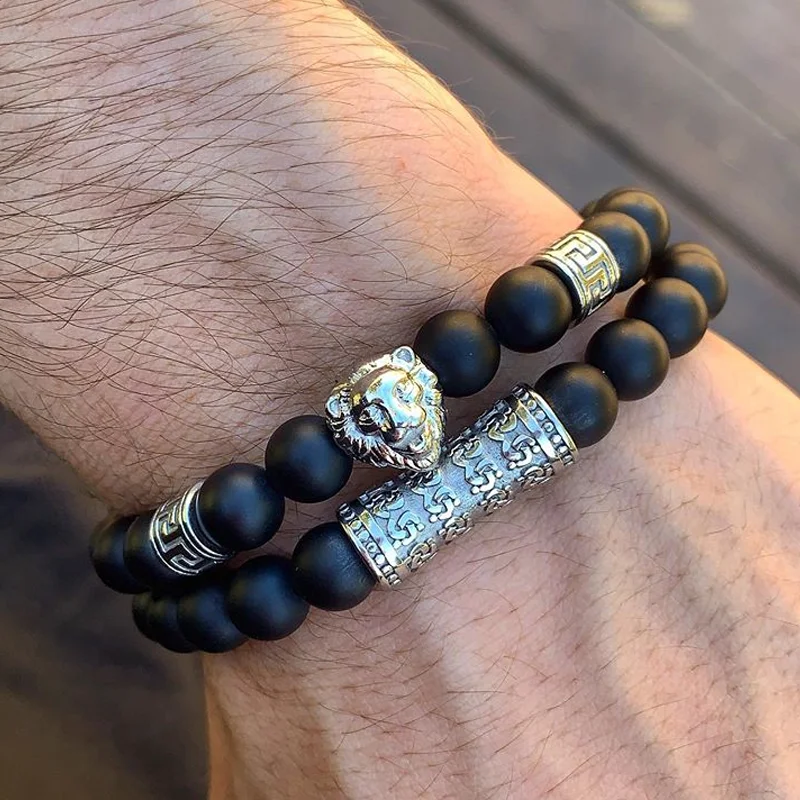 New Design High Quality Men Jewelry Bracelet Stainless Steel Lion Charm Tube Natural Stone Beads Elastic Bracelet For Men
New Design High Quality Men Jewelry Bracelet Stainless Steel Lion Charm Tube Natural Stone Beads Elastic Bracelet For Men