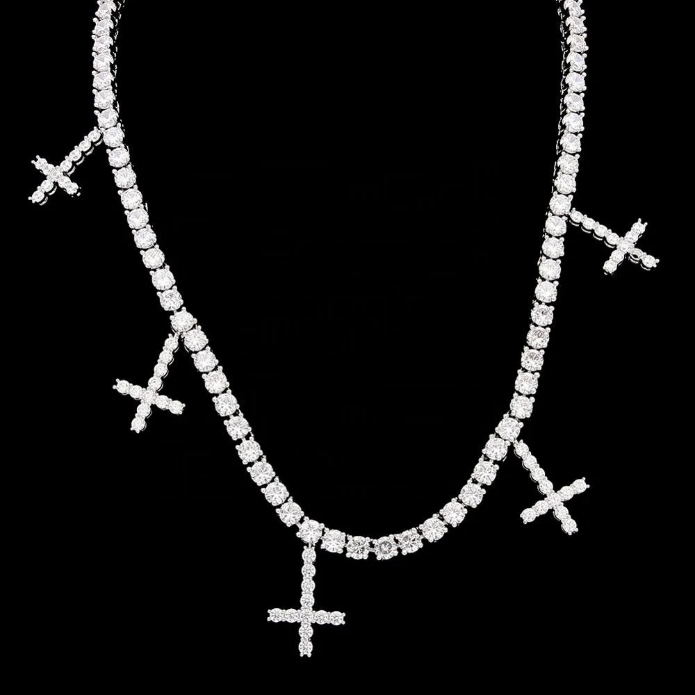 Factory Hip Hop Tennis Chain Multiply Five Cross Shaker pendant jewelri Necklace Unisex Jewelry, Yellow gold/white gold
Factory Hip Hop Tennis Chain Multiply Five Cross Shaker pendant jewelri Necklace Unisex Jewelry, Yellow gold/white gold