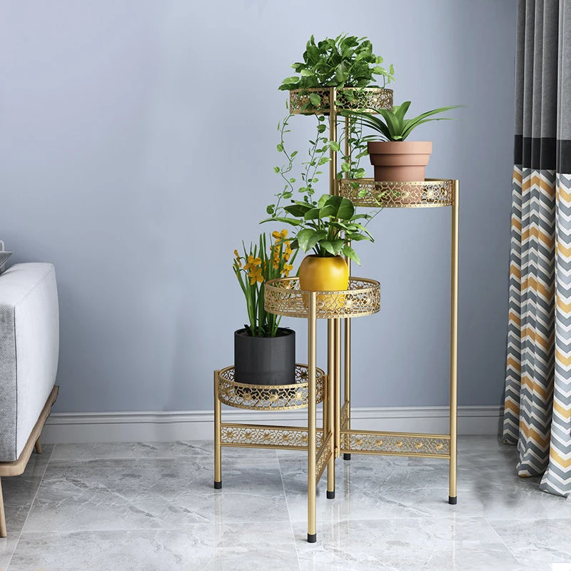 4-layer folding flower pot stand living room decoration plant table golden display stand, White, gold, black
4-layer folding flower pot stand living room decoration plant table golden display stand, White, gold, black