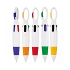 New branded 4 in 1 carabiner multicolor pen with soft grip