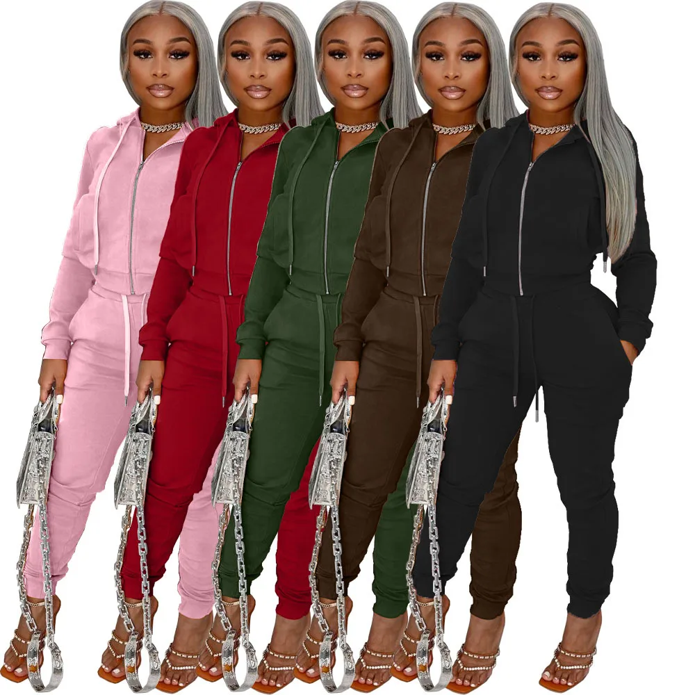 2021 New Arrivals Fashion Women Casual Hooded Long Sleeve Jacket Slim Pants 2 Pieces Set Thick Tracksuit, Picture show
2021 New Arrivals Fashion Women Casual Hooded Long Sleeve Jacket Slim Pants 2 Pieces Set Thick Tracksuit, Picture show