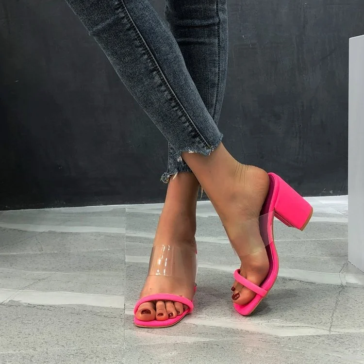 2020 Summer New Product Chunky Heels Women Slippers Shoes Fall Fashion Square Open Toe Transparent Sandals Women High Heel Shoes
2020 Summer New Product Chunky Heels Women Slippers Shoes Fall Fashion Square Open Toe Transparent Sandals Women High Heel Shoes