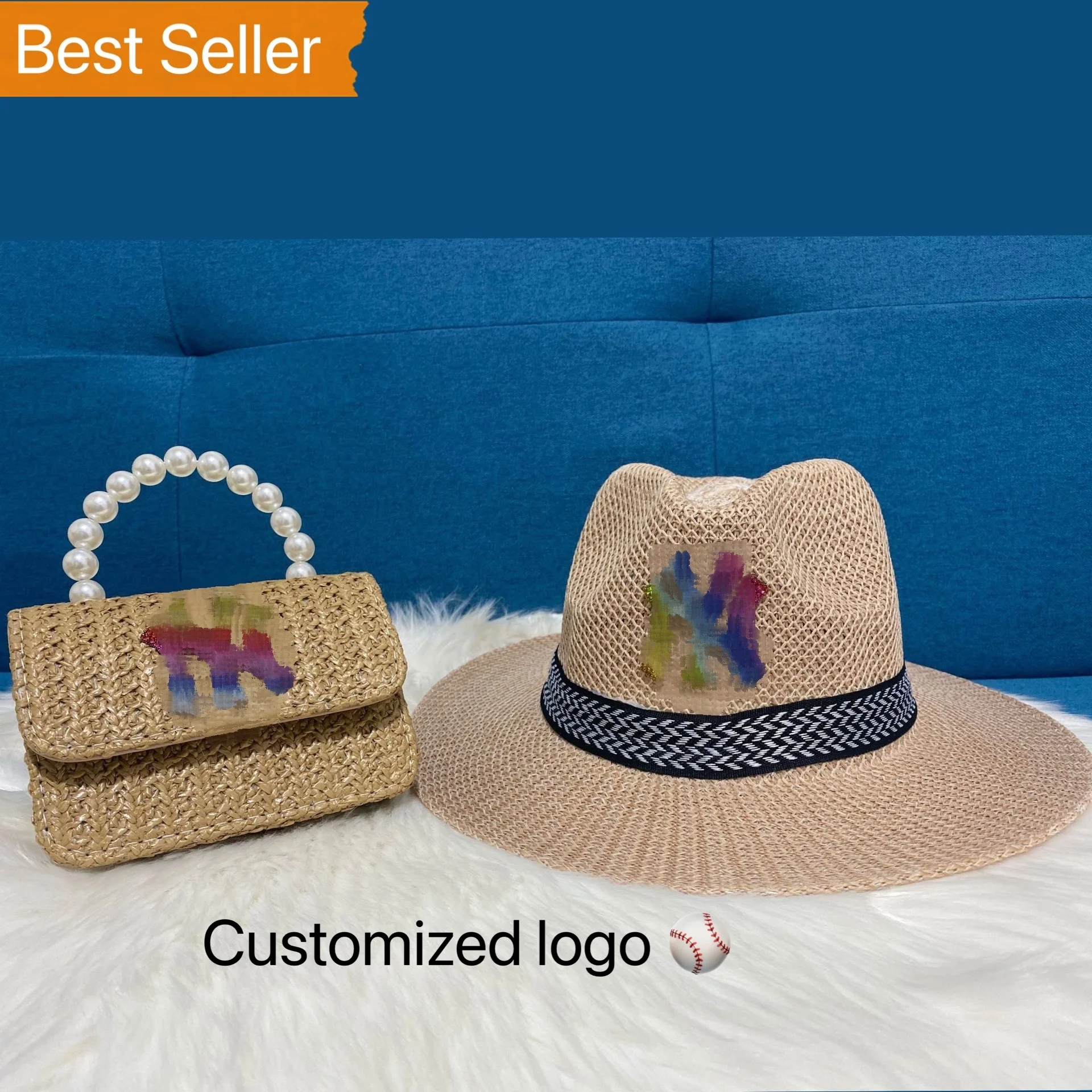 2021 new wholesale summer mini pearl designer NY straw purses sling bag and bucket hat rattan caps set for women and girls, 3 color
2021 new wholesale summer mini pearl designer NY straw purses sling bag and bucket hat rattan caps set for women and girls, 3 color