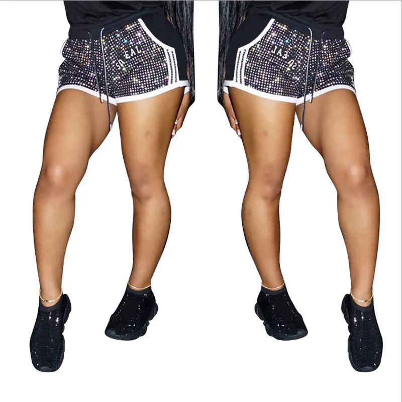 Letter Hot Drilling Casual Girl Pants Short Sport Fashion Loose Women Trousers, As pictures
Letter Hot Drilling Casual Girl Pants Short Sport Fashion Loose Women Trousers, As pictures