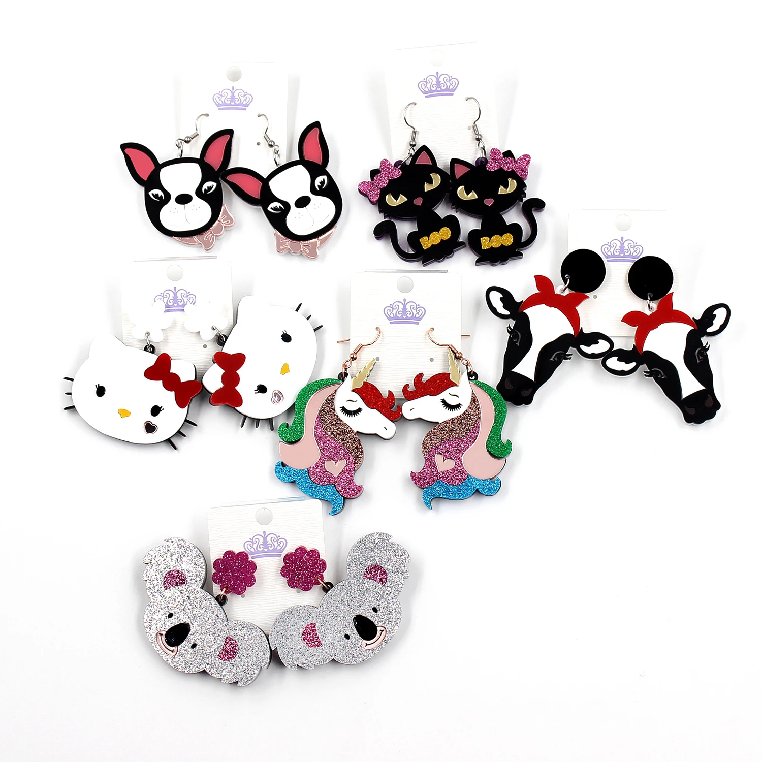 animals collection Earrings cat halloween earrings cow koala unicorn dog acrylic earrings
animals collection Earrings cat halloween earrings cow koala unicorn dog acrylic earrings