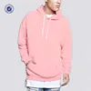 OEM blank desig and t-shirts product type pink blank hooded t shirts long sleeves hooded 100% cotton t shirt men with drawstring