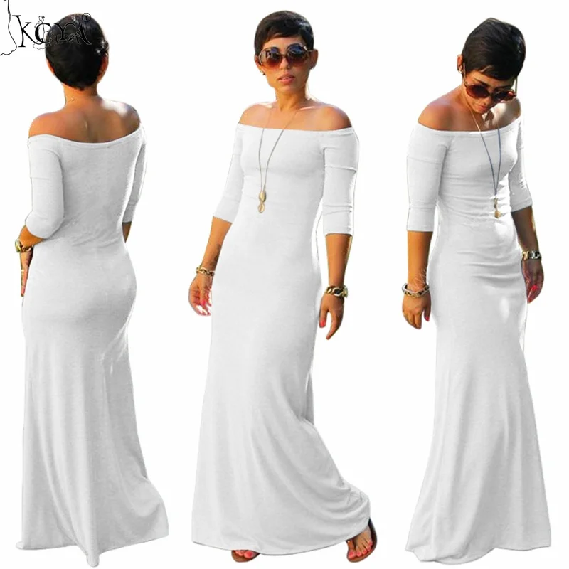 KCYA 2021 Fashion Fall Solid Color Off Shoulder dress Seven sleeves high waist long gown Plus Size Women Dress Clothing 
KCYA 2021 Fashion Fall Solid Color Off Shoulder dress Seven sleeves high waist long gown Plus Size Women Dress Clothing