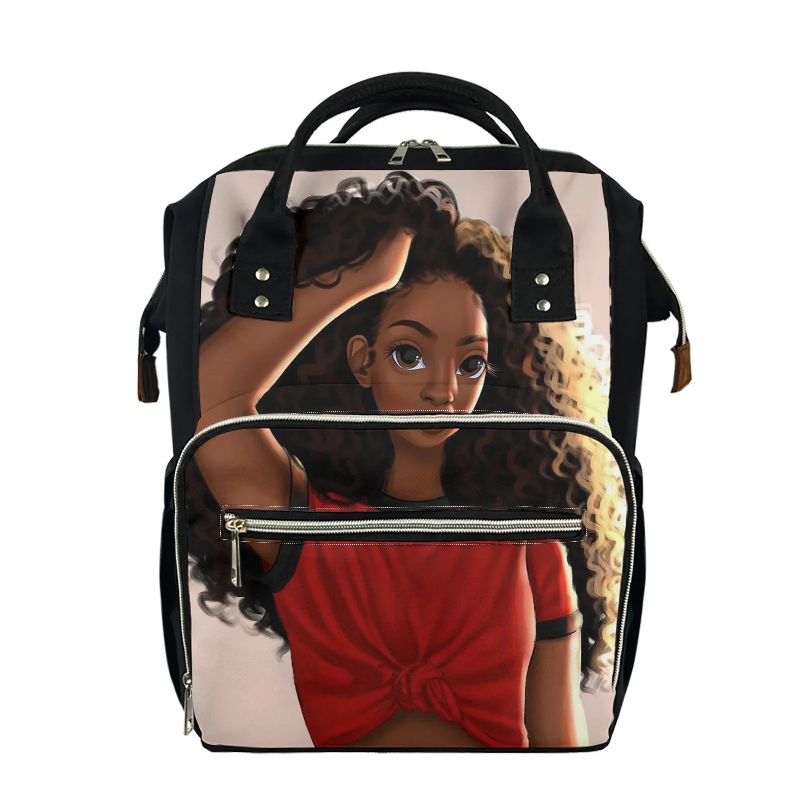 2020 Hot Sale Custom Black Art Girls Printed Multifunctional Watertight Mommy Bags Portable Maternity Diaper Nappy Organizer Bag, Customized
2020 Hot Sale Custom Black Art Girls Printed Multifunctional Watertight Mommy Bags Portable Maternity Diaper Nappy Organizer Bag, Customized