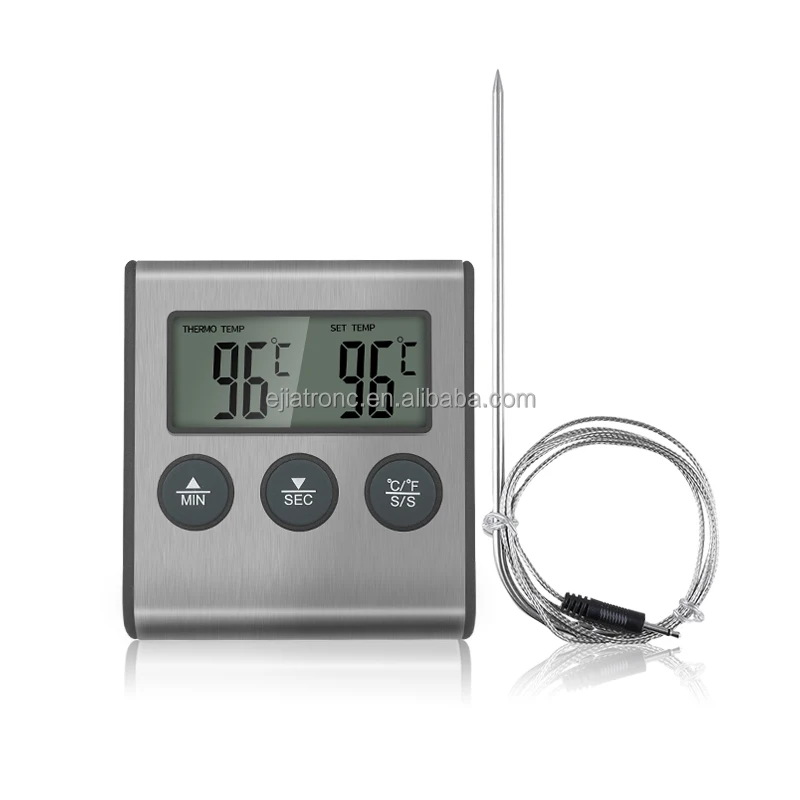 Stainless Steel Kitchen Timer Digital Instant Read Cooking Food Thermometer for Grill, Smoker, BBQ, Steak, Oven, Candy
Stainless Steel Kitchen Timer Digital Instant Read Cooking Food Thermometer for Grill, Smoker, BBQ, Steak, Oven, Candy