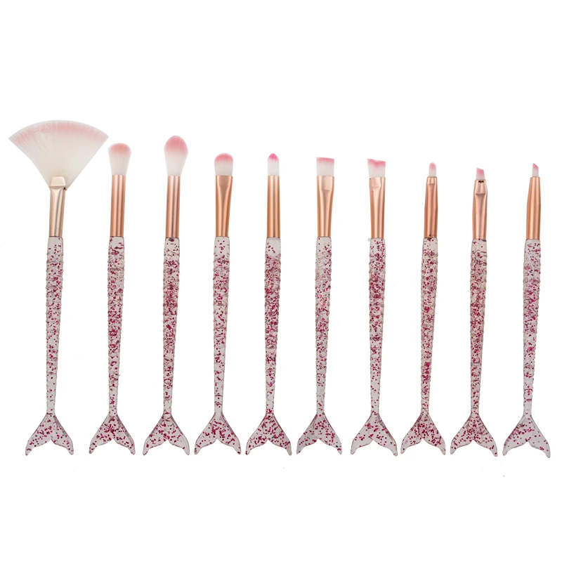 10pcs Custom Fish Tail Makeup Tools Make Up Loose Powder Blush Eye Shadow Lip Brush Set For Women Beauty Makeup, Customized color
10pcs Custom Fish Tail Makeup Tools Make Up Loose Powder Blush Eye Shadow Lip Brush Set For Women Beauty Makeup, Customized color