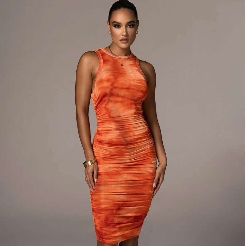 2021 new arrivals women's sexy dress tight-fitting printed and dyed pleated hip mid-length dress
2021 new arrivals women's sexy dress tight-fitting printed and dyed pleated hip mid-length dress