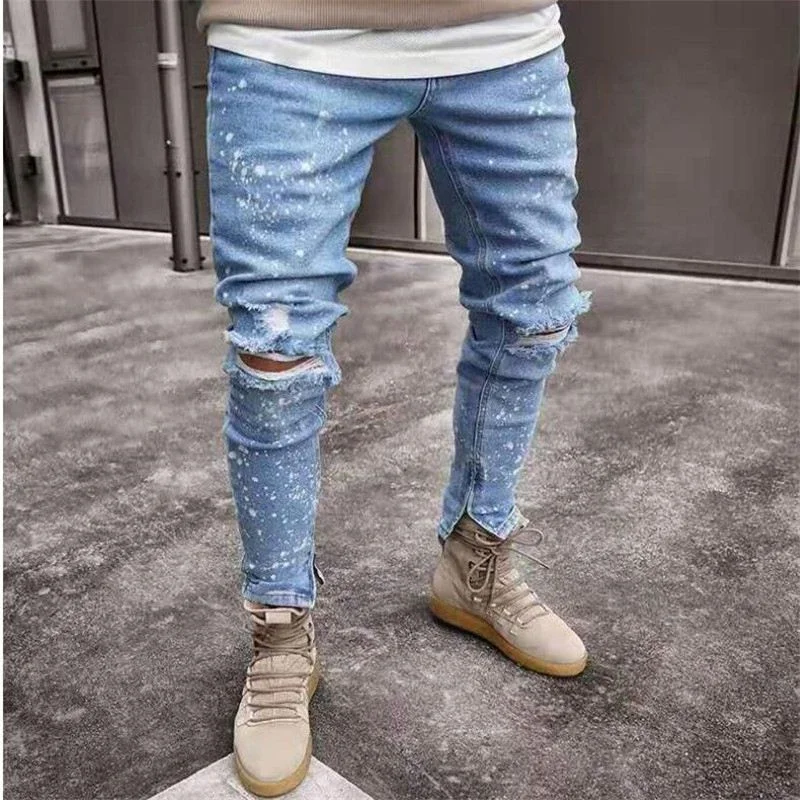 Voogue men's casual denim pants male party zipper washed jeans Men's Painted Skinny Slim Fit Knee Patch Pants, Customized color
Voogue men's casual denim pants male party zipper washed jeans Men's Painted Skinny Slim Fit Knee Patch Pants, Customized color