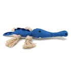 Funny Crocodile Shaped Organic Cotton Dog Toy Cotton Rope Dog Toy