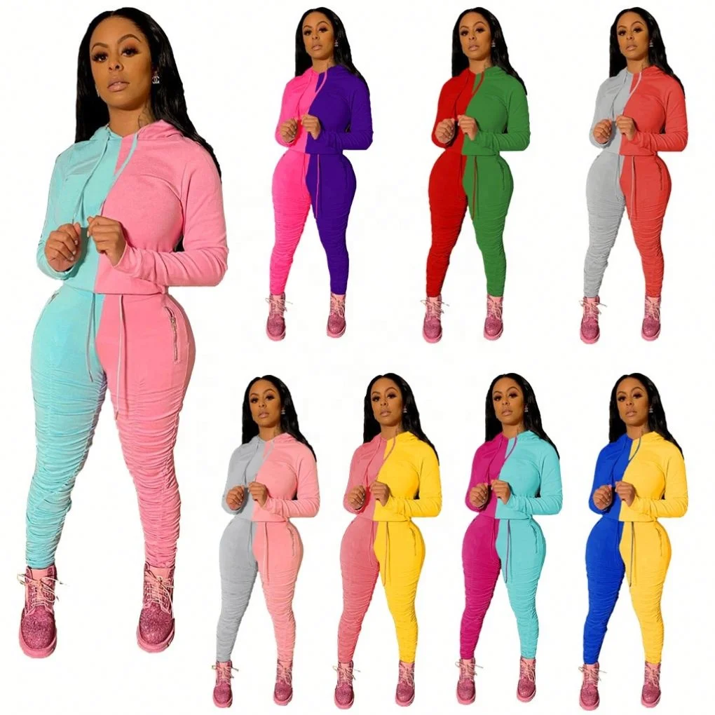 Ladies Sports Leisure Contrast Color Hooded Hoodies Sweatpants Set Sportswear Jogging Set in Stock, Picture
Ladies Sports Leisure Contrast Color Hooded Hoodies Sweatpants Set Sportswear Jogging Set in Stock, Picture