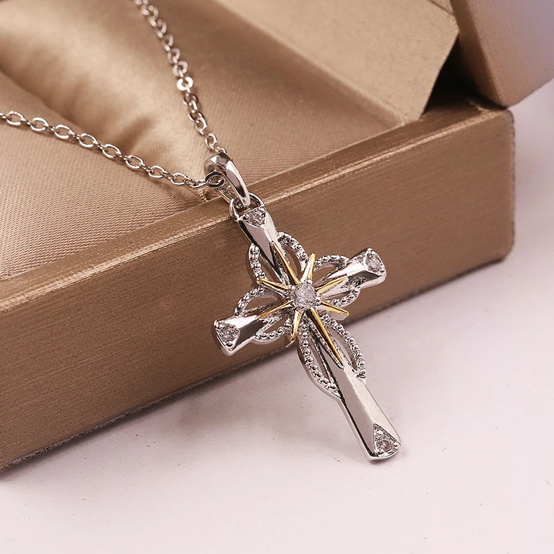 Factory Wholesale High Quality Crucifix Shape Double color Pendant Necklaces for women, Silver
Factory Wholesale High Quality Crucifix Shape Double color Pendant Necklaces for women, Silver