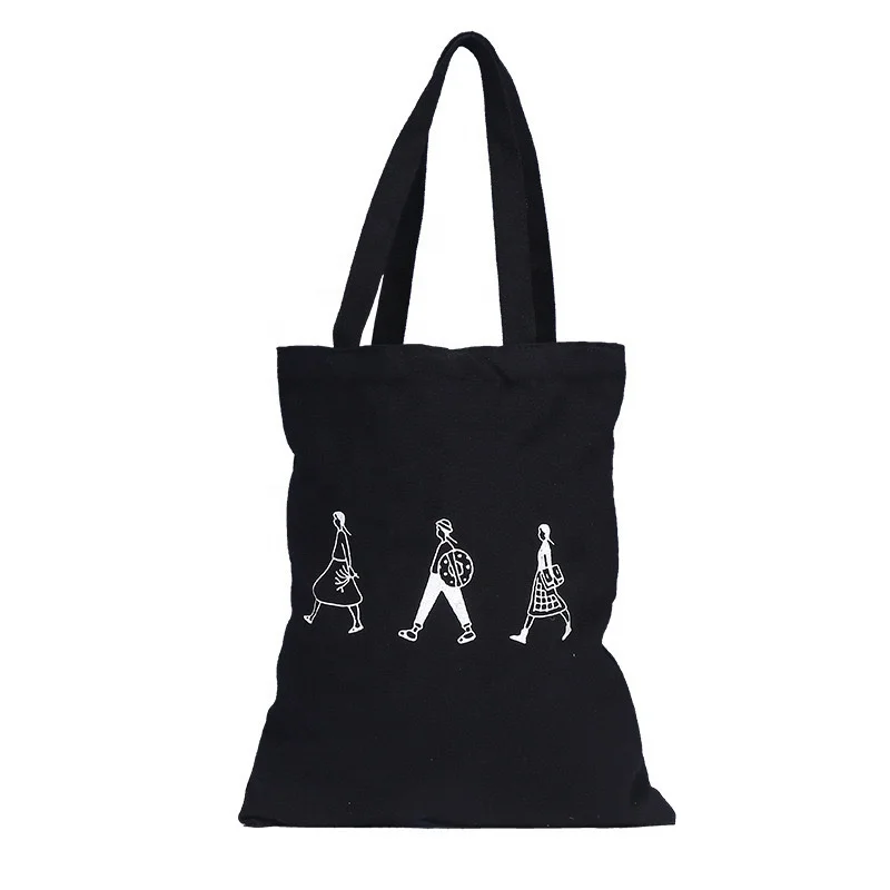 eco friendly custom logo eco recycled large canvas tote black cotton shopping bag print letter, Customized color 
eco friendly custom logo eco recycled large canvas tote black cotton shopping bag print letter, Customized color