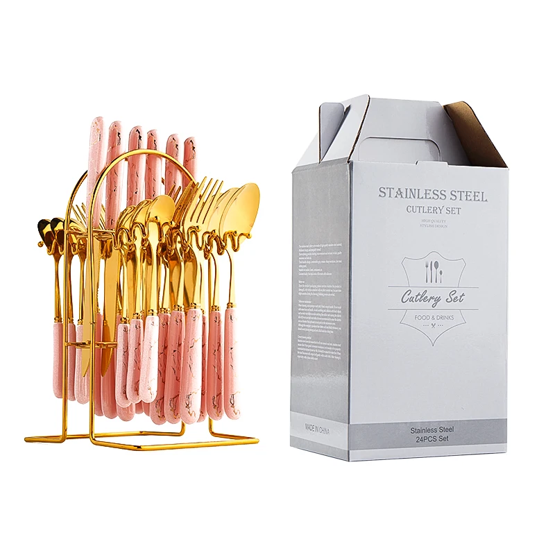 Tableware Ceramic Handle Cutlery Set Stainless Steel 24pcs Spoon Fork Knife with Box for Gift
Tableware Ceramic Handle Cutlery Set Stainless Steel 24pcs Spoon Fork Knife with Box for Gift