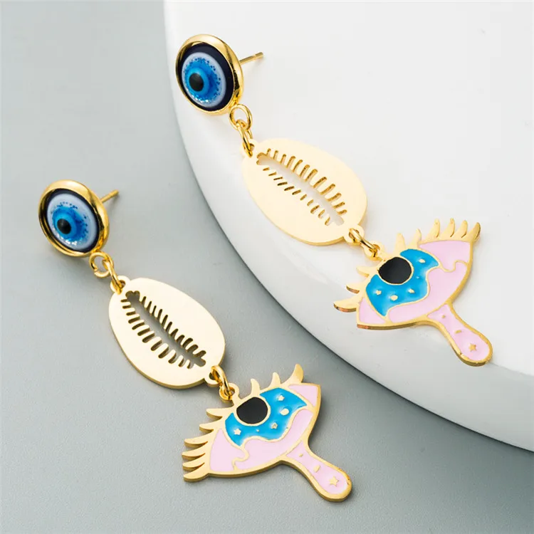 ins European and American jewelry popular fashion classic blue demon eyes stainless steel long earrings lips earrings women, Picture shows
ins European and American jewelry popular fashion classic blue demon eyes stainless steel long earrings lips earrings women, Picture shows