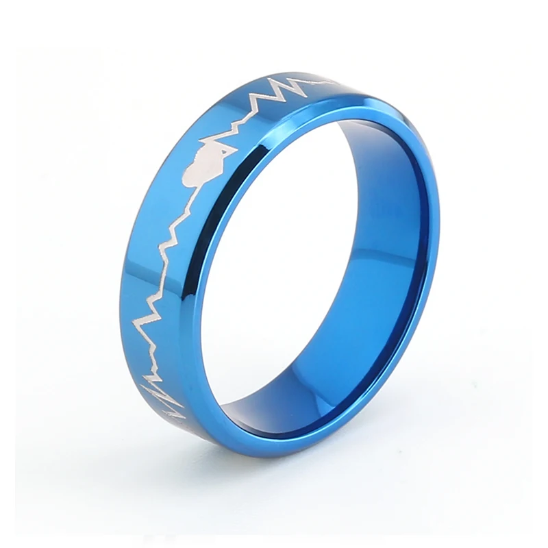 European and American fashion creative ECG stainless steel titanium steel ring men's gold-plated couple rings, White
European and American fashion creative ECG stainless steel titanium steel ring men's gold-plated couple rings, White