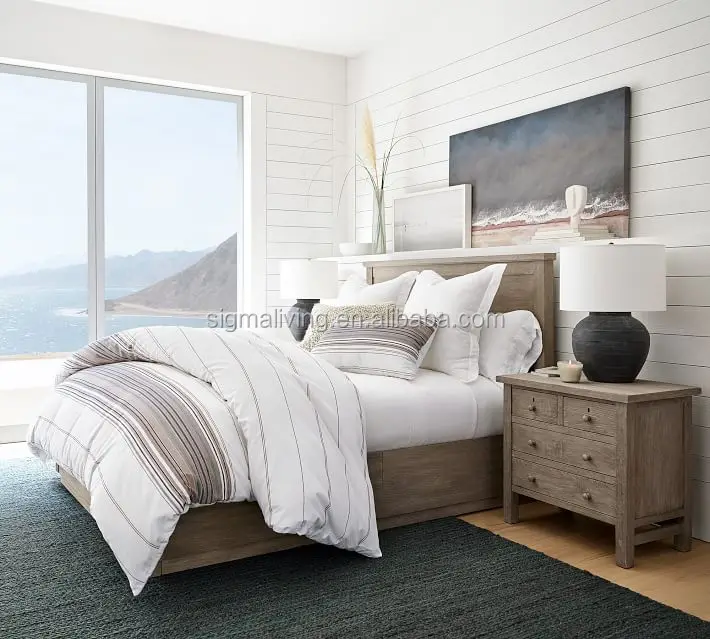 Home furniture American style wood furniture living room farmhouse 4-drawer nightstand