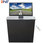 Motorized pop up computer desk lcd monitor lift for government project