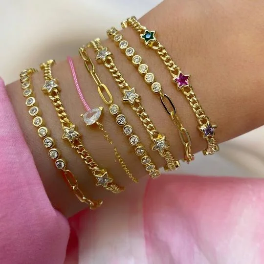 2022 silver gold plated jewelry wholesale zircon eye cross heart star charm bracelet women
2022 silver gold plated jewelry wholesale zircon eye cross heart star charm bracelet women