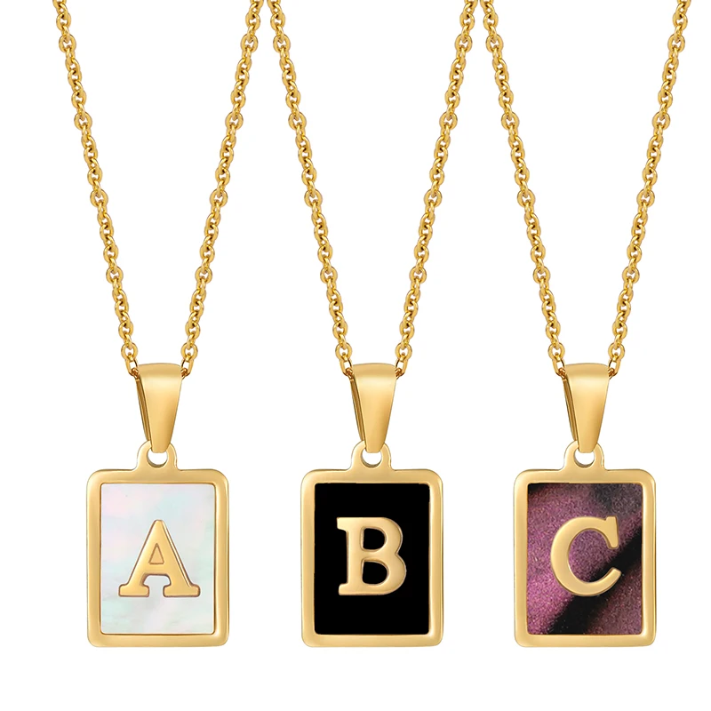 2022 Trendy Square Shell Stainless Steel pendant 18K Gold Initial Letter Necklace For Women Jewelry, Gold color
2022 Trendy Square Shell Stainless Steel pendant 18K Gold Initial Letter Necklace For Women Jewelry, Gold color