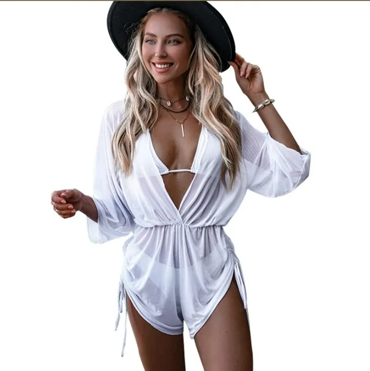 Womens Hawaiian Outfits 3 Piece Swimsuit Summer Beach Cover Ups Floral Mesh Patchwork Bikini Set 3pcs Holiday White Swimwear
Womens Hawaiian Outfits 3 Piece Swimsuit Summer Beach Cover Ups Floral Mesh Patchwork Bikini Set 3pcs Holiday White Swimwear
