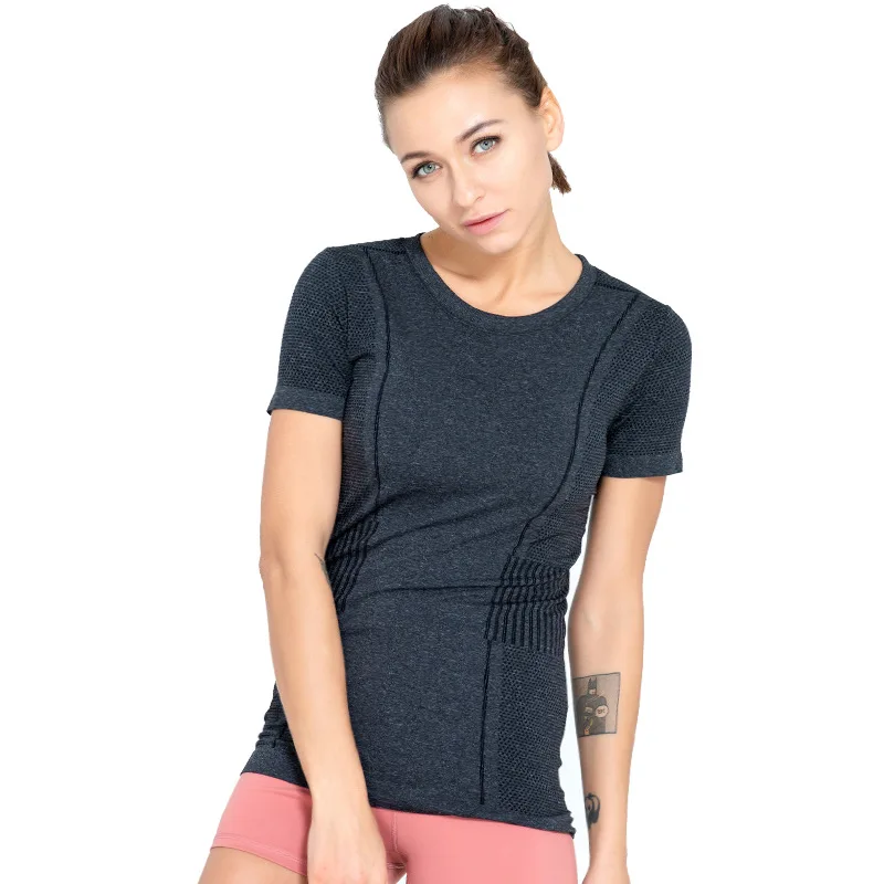Sports yoga workout clothes women tops slim fitness running seamless short sleeves top, Customized colors
Sports yoga workout clothes women tops slim fitness running seamless short sleeves top, Customized colors