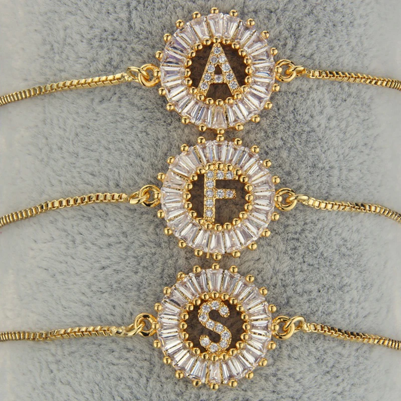 2021 New High Quality Adjustable Chain Charm Bracelet Initial Letter 26 Brass Zircon Bracelets
2021 New High Quality Adjustable Chain Charm Bracelet Initial Letter 26 Brass Zircon Bracelets