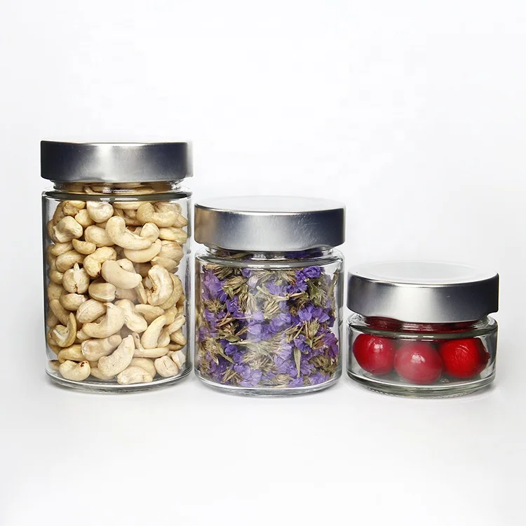 Unique wholesale round air tight glass jars for honey candy food storage with metal lids, Clear, also can be customized
Unique wholesale round air tight glass jars for honey candy food storage with metal lids, Clear, also can be customized