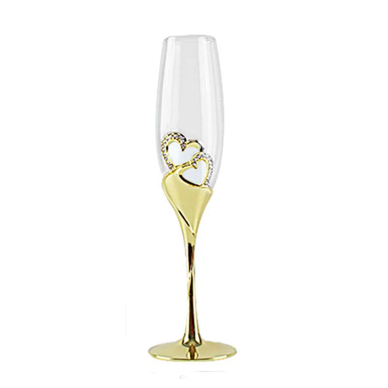 200ml Wedding Crystal Champagne Glasses Gold Metal Stand Flutes Wine Glasses Goblet for Party Lovers Valentine's Day Gifts, As picture
200ml Wedding Crystal Champagne Glasses Gold Metal Stand Flutes Wine Glasses Goblet for Party Lovers Valentine's Day Gifts, As picture