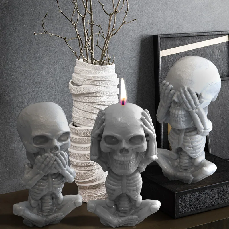 New Skull Candle Mold DIY Handmade Candle Silicone Mold Food Grade 3D Silicone Mold For Candles, White
New Skull Candle Mold DIY Handmade Candle Silicone Mold Food Grade 3D Silicone Mold For Candles, White