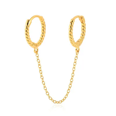 S925 Sterling Silver Trend Exquisite Fashion Ear Lines Twist Chain Retro Gold Stud Long Earrings Female Jewelry Earrings, Gold silver
S925 Sterling Silver Trend Exquisite Fashion Ear Lines Twist Chain Retro Gold Stud Long Earrings Female Jewelry Earrings, Gold silver