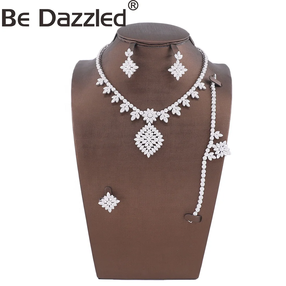 Bedazzled Jewelry Copper Silver Flower Zircon Earring Pendant Necklace Bracelet Ring Set For Women Wholesale Jewelry
Bedazzled Jewelry Copper Silver Flower Zircon Earring Pendant Necklace Bracelet Ring Set For Women Wholesale Jewelry