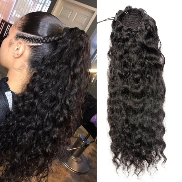 140g Water Wave Drawstring Ponytail Human Hair Brazilian With Afro pony Clip In Extensions partical naturel hair puff
140g Water Wave Drawstring Ponytail Human Hair Brazilian With Afro pony Clip In Extensions partical naturel hair puff