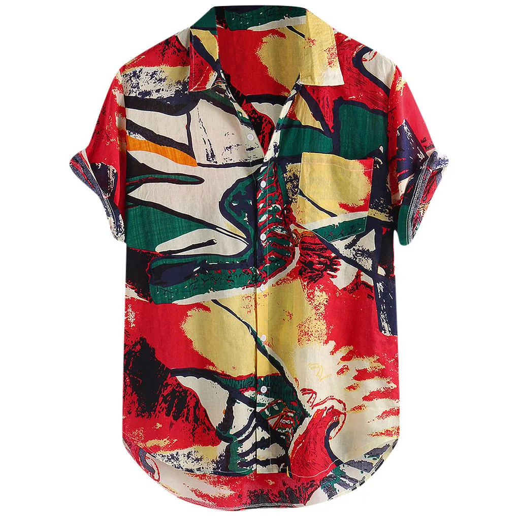 2021 summer men's printed T-shirt cotton casual Hawaiian Flower Beach Resort short sleeve shirt
2021 summer men's printed T-shirt cotton casual Hawaiian Flower Beach Resort short sleeve shirt